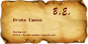 Broke Emese névjegykártya