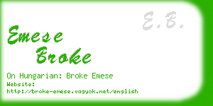 emese broke business card
